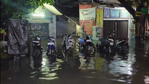Banjir menggenang di Jalan Rasuna Said, Jakarta Selatan, tepatnya dekat Underpass Mampang. Foto: Dok. Istimewa