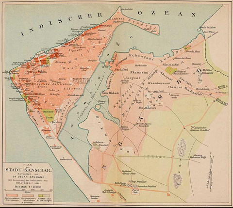 Peta wilayah Zanzibar. Foto: Wikimedia Commons (Public Domain)