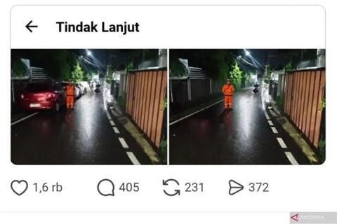 Viral penggunaan kecerdasan buatan (AI) oleh petugas Penanganan Prasarana dan Sarana Umum (PPSU) Pasar Rebo, Jakarta Timur, dalam menanggapi laporan warga melalui aplikasi Jakarta Kini (JAKI). Foto: ANTARA/Dokumentasi Pribadi (M)