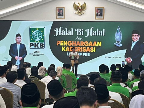 Ketua LKN DPP PKB Zainul Munasichin saat acara Halal Bihalal dan Penghargaan Kaderisasi di Kantor DPP PKB, Jakarta Pusat, Jumat (10/4/2026). Foto: Nasywa Athifah/kumparan
