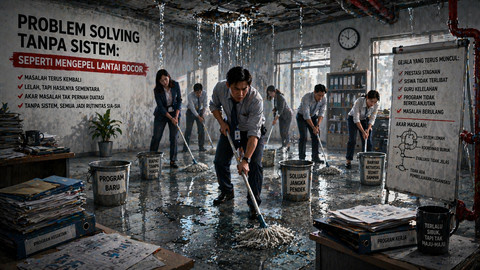 Doc. RAW  |  AI-generated Content  |  Ilustrasi Problem Solving Tanpa Sistem