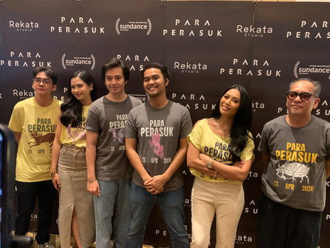 Preskon film Para Perasuk di XXI Epicentrum, Jakarta Selatan, Selasa (14/4/2026). Foto: Vincentius Mario/kumparan