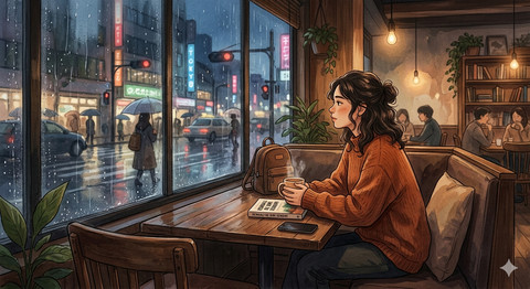 Ilustrasi seorang wanita sedang duduk sendiri (ilustrasi dibuat menggunakan Gemini AI)