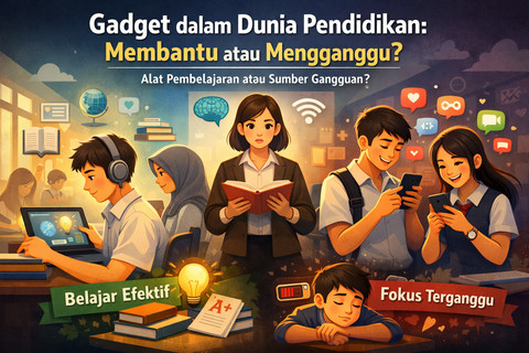 Iluatrasi Penggunaan Gadget di Sekolah (Dokumen Pribadi 2026)