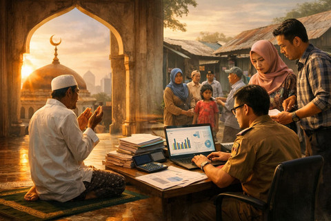 Kepercayaan kepada Tuhan memberi arah, tetapi kepercayaan publik dibangun dari data yang akurat&mdash;agar kebijakan tidak hanya rapi di atas kertas, tetapi adil dalam kenyataankebijakan (Gambar dibuat dengan AI)