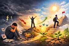 Ilustrasi Perjalanan Bangkit dari Kegagalan. (Sumber: Dokumen Pribadi)