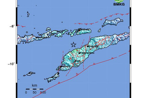 Pusat gempa berada di laut 67 Km barat laut Timor Tengah Utara. Foto: Dok. BMKG