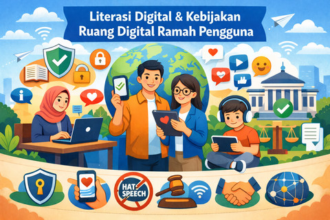 Ilustrasi ruang digital. Foto: Generative by AI