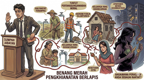 Pengkhianatan berlapis dan menyakiti masyarakat. Foto: Gemini AI