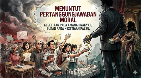 Keping rupiah untuk rakyat, berbendel rupiah untuk kekasih gelap. Foto: Gemini AI