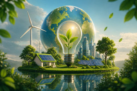 Ilustrasi efisiensi energi. Foto: Generated by AI