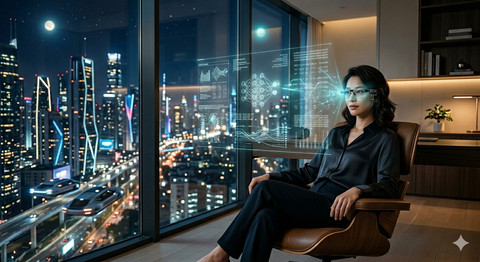 Ilustrasi meleburnya batas antara pikiran manusia dan teknologi digital (Sumber: Gemini AI)