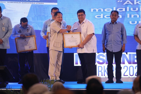 Mendagri Tito Karnavian menghadiri Musrenbang Sumut 2027 di Medan, Sumatera Utara, Rabu (22/4/2026). Foto: Kemendagri RI