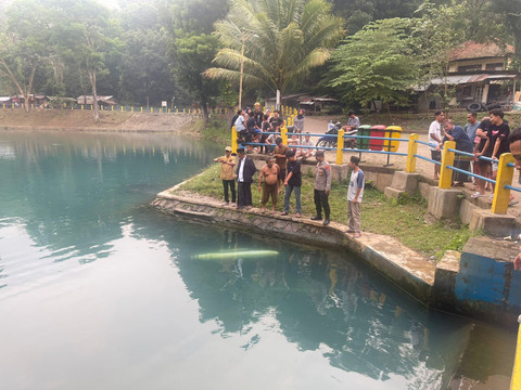 Lokasi sungai tempat bocah tenggelam dan tersedot saluran irigasi. Foto: Dok. Polsek Ciomas