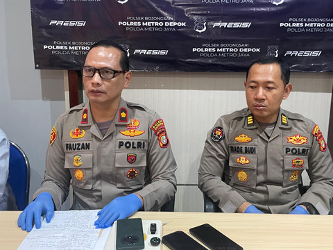 Kapolsek Bojongsari Kompol Fauzan Thohari Didampingi Kasi Humas Polres AKP Made Budi. Foto: Dok. kumparan