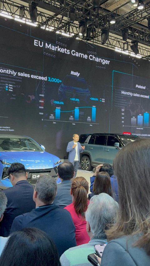 CEO Omoda dan Jaecoo International, Shawn Xu di Beijing Auto Show 2026. Foto: Fitra Andrianto/kumparan