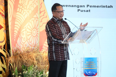 Menteri Dalam Negeri (Mendagri) Muhammad Tito Karnavian di acara National Governance Awards 2026 di The Ritz-Carlton Jakarta, Jumat (24/4/2026). dok: Puspen Kemendagri