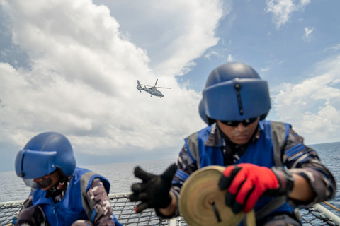 Suasana Latihan Operasi Laut Gabungan dan Penembakan Senjata Khusus TNI Tahun 2026 di Perairan Karimunjawa, Semarang, Kamis (23/4/2026). Foto: Dok. Puspen TNI