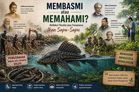 Ilustrasi Fenomena Tragedi Ikan Sapu-sapu di Indonesia