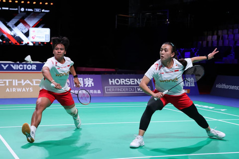 Aksi Tim Uber Indonesia saat melawan Kanada. Foto: Dok. PBSI