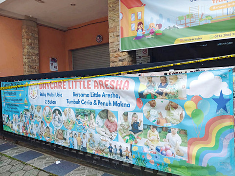 Suasana Daycare Little Aresha di Umbulharjo, Kota Yogyakarta yang digerebek polisi terkait kasus kekerasan dan penelantaran anak. Foto: Panji/kumparan