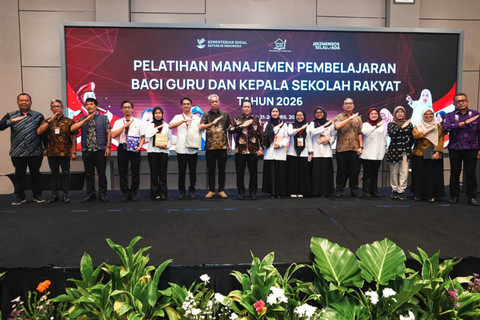 Wakil Menteri Sosial Agus Jabo Priyono di acara kegiatan Pelatihan Manajemen Pembelajaran bagi Guru dan Kepala Sekolah Rakyat Tahun 2026, di Harris Hotel Cibinong, Sabtu (25/4/2026). Foto: Dok. Kemensos