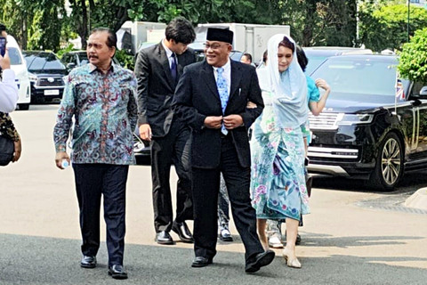 Jumhur Hidayat tiba di Istana Kepresidenan jelang pelantikan. Foto: Jonathan Devin/kumparan