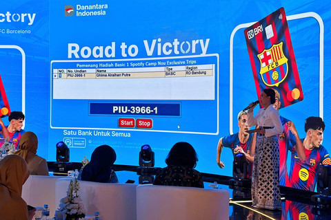 Acara Pengundian BRI Debit FC Barcelona di Kantor Pusat BRI, Jakarta Selatan, Selasa (28/4/2026). Foto: Najma Ramadhanya/kumparan