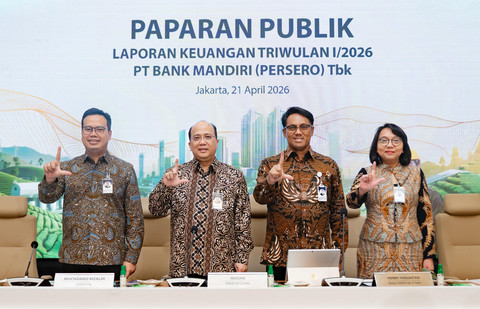 Bank Mandiri saat menggelar Paparan Publik Laporan Keuangan Triwulan I/2026 di Jakarta pada Selasa (21/4). Foto: Dok. Bank Mandiri