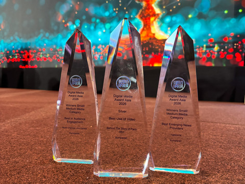 kumparan kembali mendapat tiga penghargaan di ajang WAN-IFRA Digital Media Awards Asia 2026 di Festa Pavilion, Rigodon Hall, The Manila Hotel, Filipina, Selasa (28/4/2026). Foto: kumparan