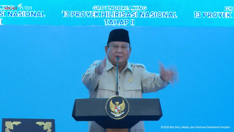Presiden Prabowo Subianto memberikan sambuta saat menghadiri Groundbreaking 13 Proyek Hilirisasi Nasional Tahap II di Cilacap, Jawa Tengah, Rabu (29/4/2026). Foto: YouTube/ Sekretariat Presiden