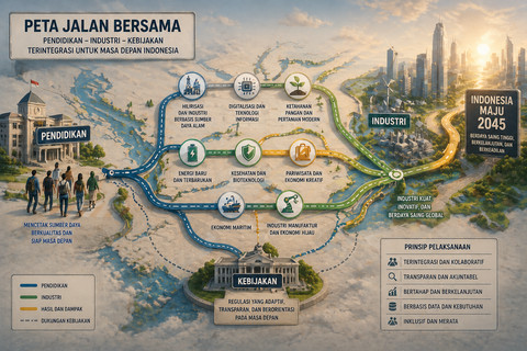 Ilustrasi visualisasi peta jalan bersama. Foto: Generated by AI