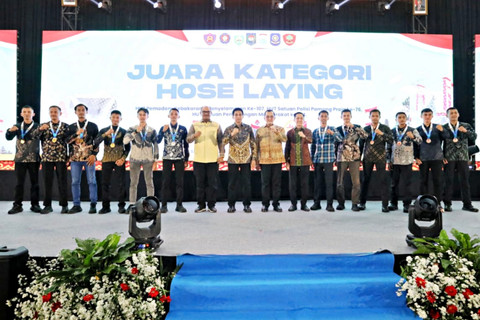 Wamendagri Akhmad Wiyagus menghadiri Gala Dinner dalam rangka HUT ke-107 Damkar dan Penyelamatan, HUT ke-76 Satpol PP, serta HUT ke-64 Linmas di Dining Hall Jakabaring, Kota Palembang, Sumatera Selatan, Rabu (29/4/2026). Foto: Dok. Kemendagri