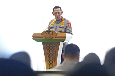 Kapolri Jenderal Listyo Sigit Prabowo saat menghadiri acara Peletakan Batu Pertama Mako Polda DIY. Foto: Dok. Polri