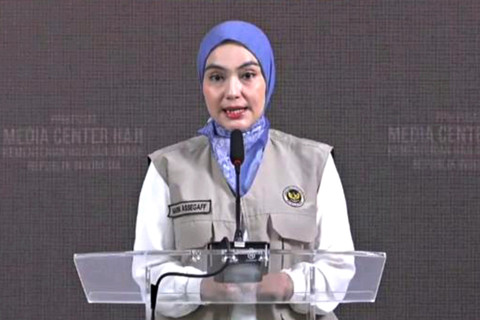 Jubir Kementerian Haji dan Umrah, Maria Assegaf. Foto: Kemenhaj/Youtube