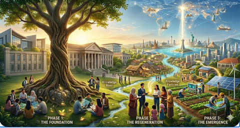 Ilustrasi Universitas Berdampak bagi masyarakat. (Sumber: Gemini)
