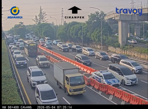 Kemacetan di Tol Dalam Kota arah Semanggi, Senin (4/5/2026). Foto: Dok. binamarga.pu.go.id