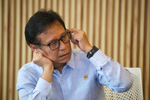 Budi Gunadi Sadikin, Menteri Kesehatan Republik Indonesia saat ditemui di kantornya, Jakarta, Senin (4/5/2026).
 Foto: Aditia Noviansyah/kumparan