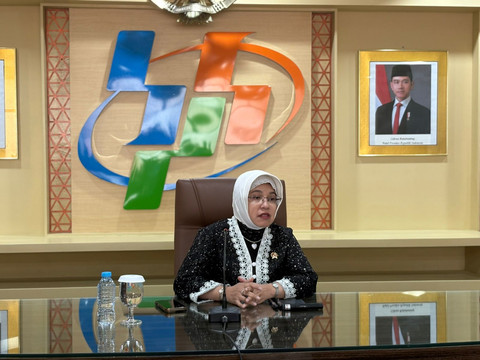 Kepala BPS Amalia Adinggar Widyasanti di Kantor Pusat BPS, Selasa (5/5/2026). Foto: Ave Airiza Gunanto/kumparan