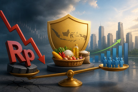 Ilustrasi meskipun terjadi pelemahan rupiah, inflasi Indonesia tetap terkendali. Foto: Generated by AI