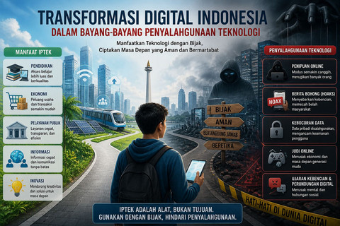 Ilustrasi transformasi digital Indonesia. Foto: Generated by AI