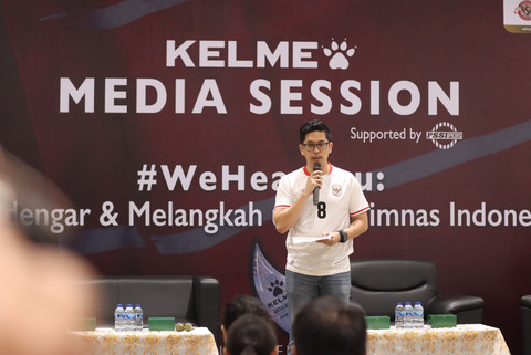 Sesi diskusi Kelme Indonesia dengan awak media di Jakarta, Rabu (6/5/2026). Foto: Dok. PSSI Pers