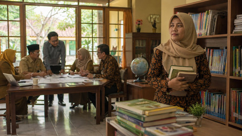 Ketika sistem pendidikan disusun tanpa pustakawan, yang terpinggirkan bukan hanya profesinya, tetapi juga fungsi perpustakaan sebagai ruang belajar, rujukan, dan penguat literasi. Foto: Generated by AI