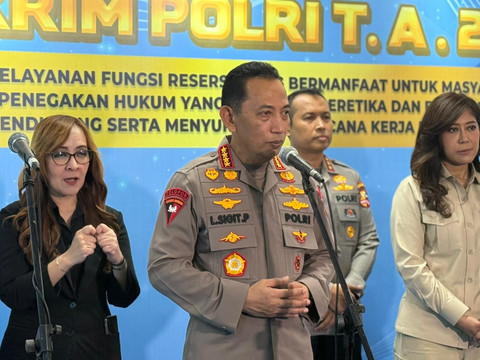 Kapolri Listyo Sigit Prabowo memberikan keterangan perss usai acara pembukaan Rakernis Reskrim Polri di Bareskrim, Jakarta Selatan, Kamis (7/5). Foto: Rayyan/Kumparan