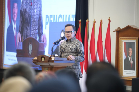 Wamendagri Bima Arya di Rakorbangpus penyusunan RKP Tahun 2027 di Kementerian PPN/Bappenas, Jakarta, Kamis (7/5/2026). Foto: Kemendagri RI