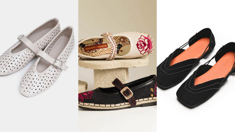 Rekomendasi flat shoes di bawah Rp 500 ribu. Foto: Elizabeth, Dianable x Nonaetal, Thaja
