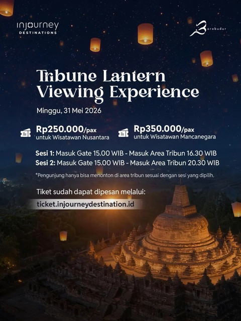 Paket Tribune Lentern Viewing Experience untuk wisatawan Nusantara dan mancanegara. Foto: Dok. InJourney