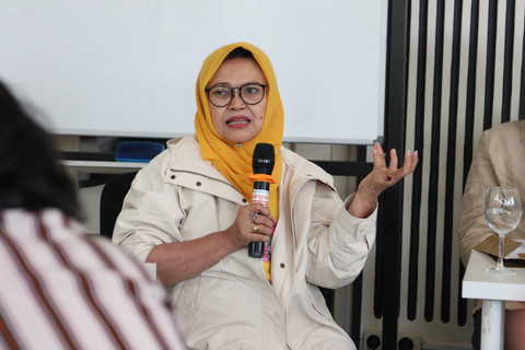 Retno Intani, salah satu penguji pada Uji Kompetensi Wartawan batch 1 di kumparan, Sabtu (9/5/2026). Foto: Dzaki Fadilah/kumparan