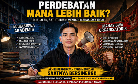 Ilustrasi saatnya mahasiswa berhenti untuk memilih dan mulai menggabungkan. Foto: Generated by AI