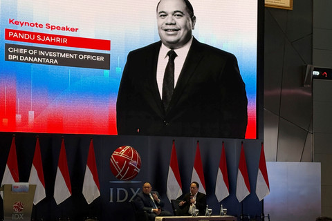 Chief Investment Officer (CIO) Danantara Pandu Sjahrir dalam agenda Investor Relation Forum di Main Hall BEI, Jakarta, Senin (11/5/2026).
 Foto: Argya Maheswara/kumparan